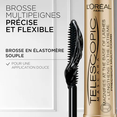 Vista 6 de L'Oreal Paris - Máscara de pestañas Telescopic, color negro, 0.3 onzas líquidas