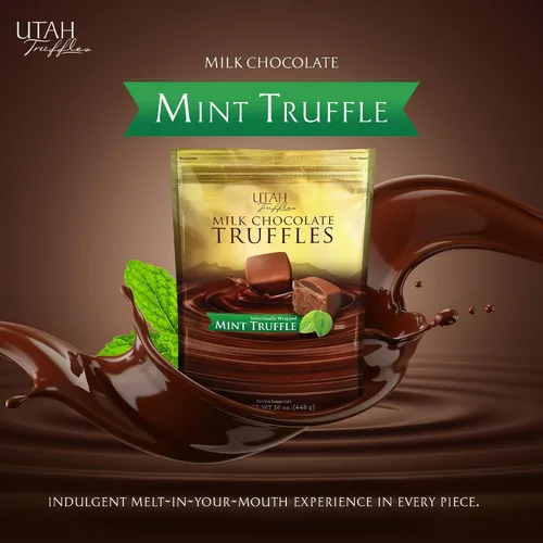 Vista 2 de Utah Truffles - Caramelo de trufa de chocolate con leche y menta, bolsas