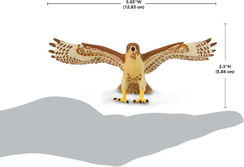 Vista 3 de Safari Ltd. Figura de halcón de cola roja, figura detallada de plástico de 5.75 pulgadas con envergadura, divertido juguete educativo para niños