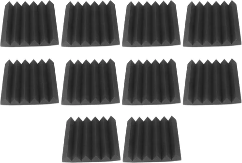 Vista 6 de Karlak Premium Polyurethane Acoustic Foam Panel Set 10Pcs for Home Studio Office Factory 11.81 X 11.81 X 1.97in