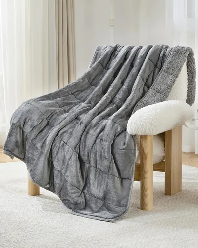 Vista 9 de Manta con peso para adultos, tamaño individual de 15 libras, suave y refrescante con lunares minky, manta transpirable para todas las estaciones