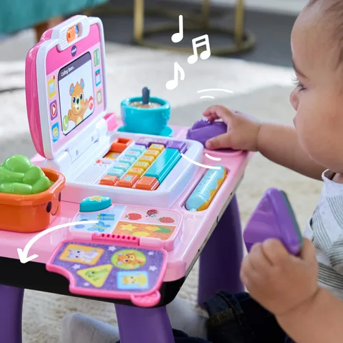 Vista 9 de VTech Little CEO Learning Desk Toddler Activity Center, Pink