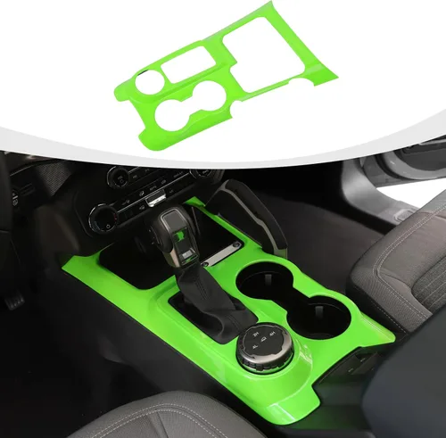 Vista 16 de RAZPOY Ajuste de panel de cambio Panel de centro de consola Portavasos Compatible con Ford Bronco Sport 2021-2024, Negro