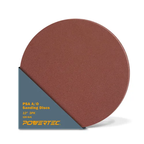 Vista 11 de POWERTEC 10 discos de lijado PSA de grano 80 de 12 pulgadas, papel de lija autoadhesivo de 12 pulgadas para paneles de yeso, carpintería, pintura