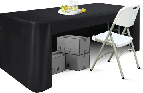 Vista 10 de ABCCANOPY Mantel rectangular de 6 pies para mesas rectangulares, de poliéster, lavable, para banquetes, bufé, fiestas, vacaciones, cenas, bodas