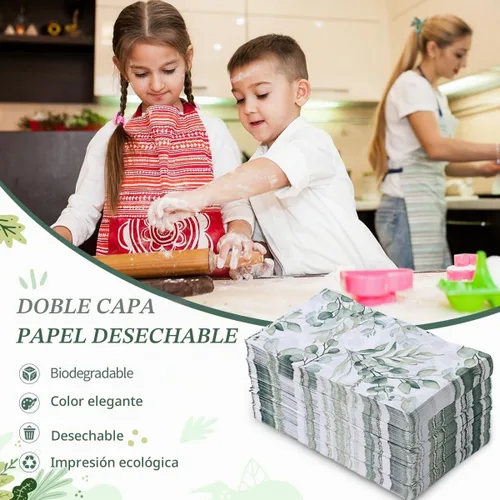 Vista 4 de 100 servilletas de papel para invitados, toalla de mano desechable para baño
