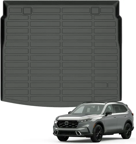 Vista 31 de Auxko Alfombrillas para todo tipo de clima, tapete de carga con respaldo para Honda Pilot 8 pasajeros 2016-2022, forros de elastómero termoplástico