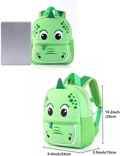 Vista 3 de Mochila impermeable para niños de 2 a 5 años, para el jardín de niños, mochila 3D de lindos dibujos animados, de neopreno, mochila de animales