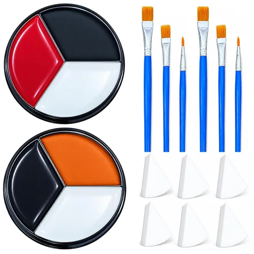 Vista 5 de Paleta de pintura corporal de cara azul Maquillaje de Halloween Kit de Maquillaje H Blue