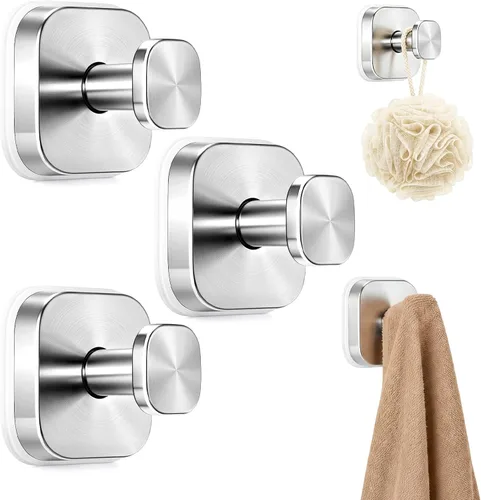 Vista 10 de 3 ganchos de ventosa para ducha, ganchos de ventosa para ducha, ganchos de puerta para colgar bata, lufa, ganchos de pared extraíbles para ventana