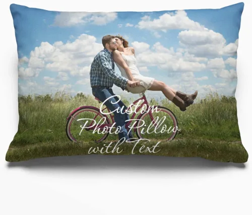 Vista 8 de Fundas de almohada personalizadas con texto de imagen, 12 x 12 pulgadas, fundas de almohada cuadradas personalizadas de doble cara para sofá cama