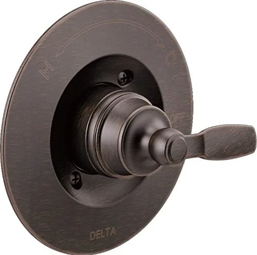 Vista 8 de Delta Woodhurst Serie 14 T14032-BL - Kit de ajuste de válvula de una sola función, juego de mango negro mate para sistema de grifo de ducha, negro