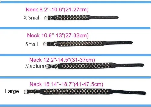 Vista 3 de Collar de perro con pinchos para perros pequeños, collares de cachorro macho con pinchos de cuero PU con remaches de hongos, collares tachonados