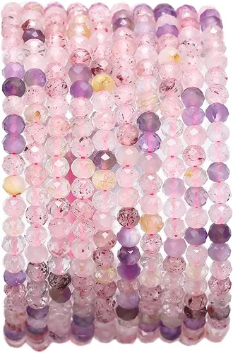 Vista 24 de BEADIA Cuentas de piedra natural africana de turquesa faceted rondelle 3x4mm semipreciosas sueltas para hacer joyas 38cm