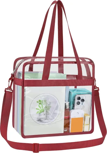 Vista 11 de USPECLARE Clear Tote Bag for Stadium Events, 12x6x12 Transparent Stadium Bag for Work, Sports Games,Gym，Concerts