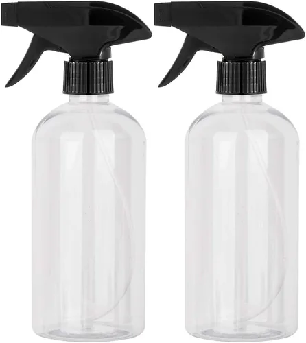 Vista 10 de UUJOLY Botella pulverizadora de plástico de 17 onzas, botellas de spray vacías, recipiente transparente recargable para agua, aceites esenciales