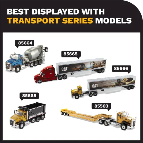 Vista 7 de Tractor de cabina de día Caterpillar CT660 con remolques murales - Diecast Masters - 85666