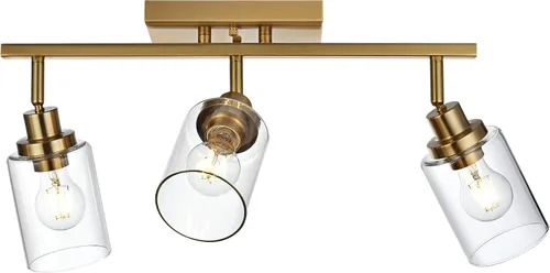 Vista 15 de MELUCEE Kit de Iluminación de Riel de 4 Luces, Luminarias de Latón para Tocador de Baño con Cabezal de Riel Ajustable, Lámpara de Techo Tipo Foco