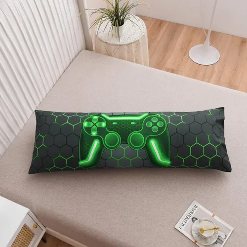 Vista 12 de NTBED Funda de almohada corporal con cierre de sobre de microfibra para videojuegos para niños y adultos (20 x 54 pulgadas, azul)