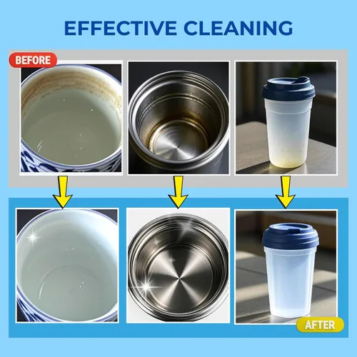 Vista 5 de flowcheer Paquete de 36 tabletas de limpieza de botellas Fórmula potente y de control de olores Limpiador profundo para acero inoxidable
