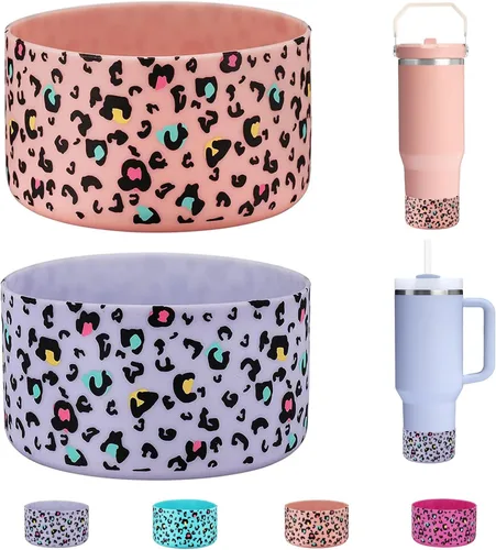Vista 18 de WK IEASON 2 Piezas Protector de Base Tipo Bota para Vaso Stanley Quencher Adventure 40oz y Stanley IceFlow 20oz 30oz y Compatible con Botella de 3D