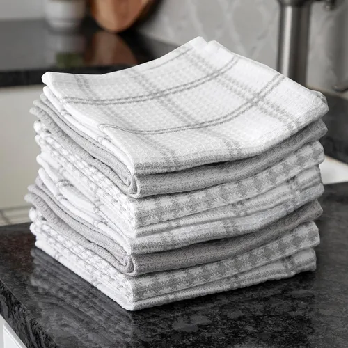 Vista 6 de T-Fal Paños de Cocina Premium con Textura de Waffle: Altamente Absorbentes, Súper Suaves de Larga Duración - 100% Algodón, Toalla de 12"x13