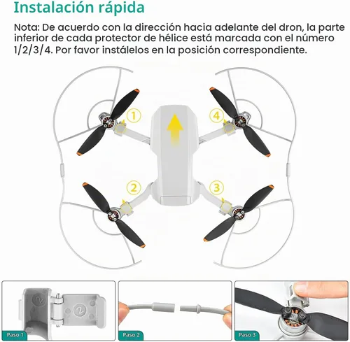Vista 3 de Mini protector de hélice 4K para hélice DJI Dron, accesorios de seguridad para DJI Mini 4K / Mini 2 SE Propellers Protector Dron Accesorios