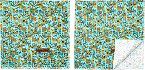 Vista 4 de Lionheart Glory Bandana para perro, bufanda azul para perro, estampado de cerveza, ajustable para perros pequeños a grandes