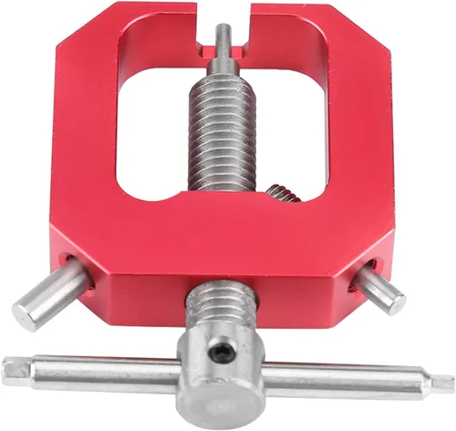 Vista 9 de Extractor de engranajes de motor, herramienta de extracción de engranajes de piñón de acero, accesorio de pieza RC para vehículos RC (rojo)