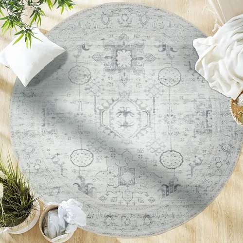 Vista 282 de GLN Rugs Traditional Collection - Alfombra de felpilla lavable a máquina, tradicional lavable, antideslizante, alfombra de felpilla de pelo corto