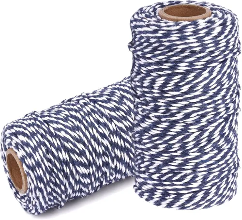 Vista 27 de Cuerda de Hilo de Algodón para Panaderos: 2 Rollos de Cordel para Manualidades Envolver Regalos - 656 Pies de Cordel Negro Blanco para Cocina