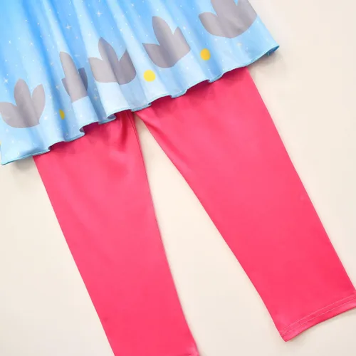 Vista 7 de Mono rosa para niñas con peluca traje de Halloween