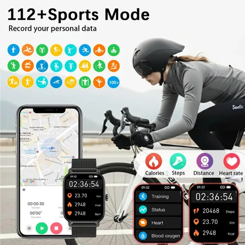 Vista 4 de Reloj Inteligente para Mujeres Rastreador de Fitness: Hacer y Contestar Llamadas Smartwatch Impermeable para Correr Compatible con Teléfono Android