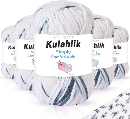 Vista 20 de 50g (1x50g) Hilo Acrílico para Crochet y Tejido, Hilo Degradado Colorido, 1 Rollo de Madejas, Hilo Acrílico Multicolor, Perfecto para Proyectos