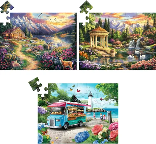 Vista 12 de Paquete de 4 rompecabezas de 24 piezas grandes, productos y actividades para personas mayores con demencia, Alzheimer, juego cognitivo de Alzheimer
