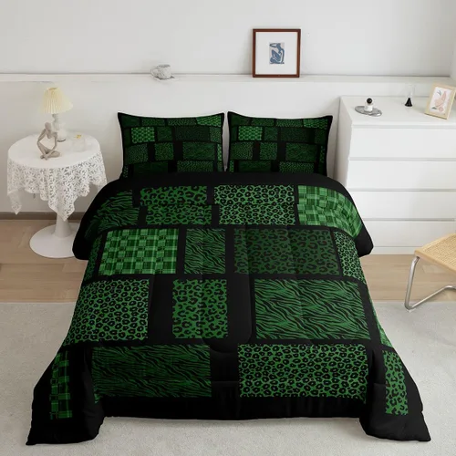 Vista 21 de Juego de ropa de cama individual de piel de cebra, guepardo y leopardo, para niños y adultos, juego de edredón de piel de animales salvajes