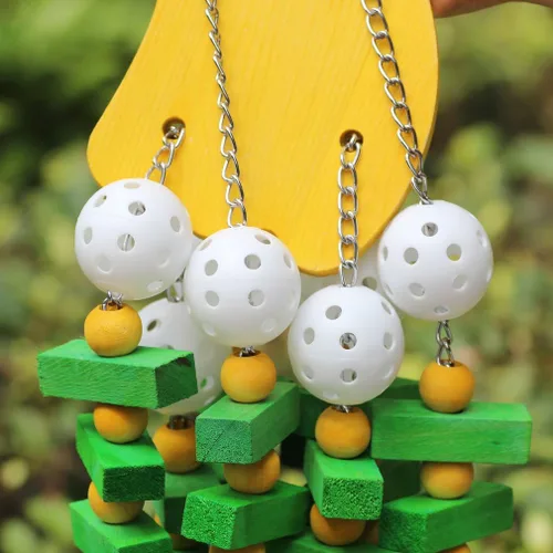 Vista 5 de KINTOR Juguete grande para masticar loro, juguete de jaula de pájaro para Banana
