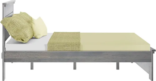 Vista 5 de Max & Lily Cama individual moderna de granja, marco de cama con cabecero para niños, panel, madera flotante Driftwood