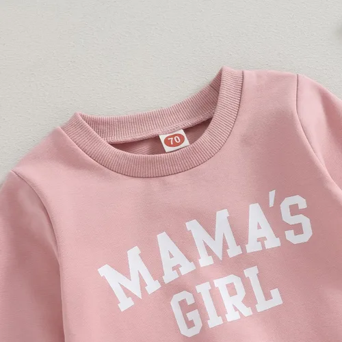 Vista 5 de Daddys Girl Toddler Infant Baby Girl Clothes Set Long Sleeve Sweatshirt Joggers Pants Outfit Fall Winter Outfits