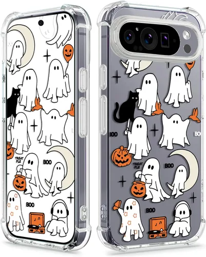 Vista 7 de Funda transparente de fantasma de Halloween (fantasma de Halloween, Google Pixel 7 Pro)