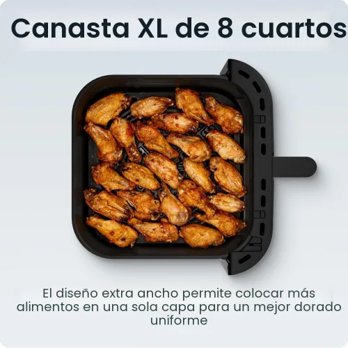 Vista 6 de Chefman Freidora de aire Crispinator 7 en 1 con capacidad de 8 cuartos de galón, temperatura máxima de 450 °F y tecnología TurboFry Pro