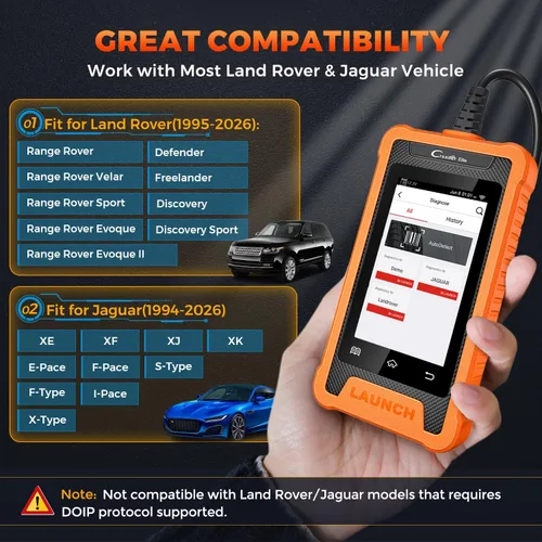 Vista 8 de LAUNCH Creader Elite para escáner Land Rover Jaguar OBD2, herramienta de diagnóstico de sistema completo, herramienta de escaneo bidireccional