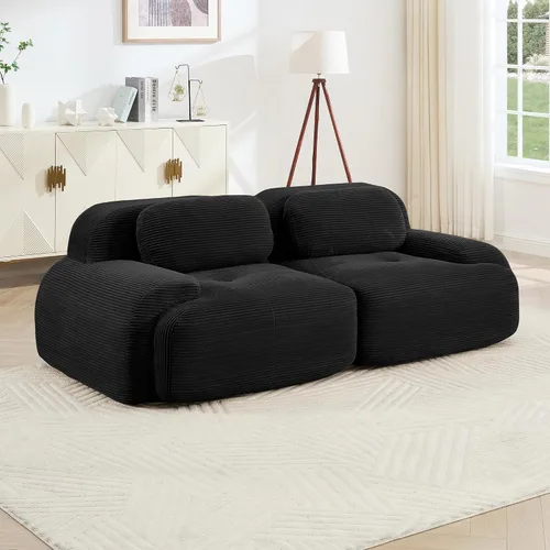 Vista 6 de Sofá comprimido moderno de espuma viscoelástica de 82 pulgadas, sofás seccionales grandes de 2 plazas para sala de estar, sofá modular Cloud que