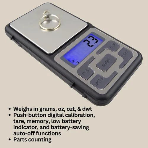 Vista 5 de GemOro Platinum MP601 - Báscula de joyería Báscula de cocina de bolsillo de clase premium Herramienta de precisión digital Lectura y precisión