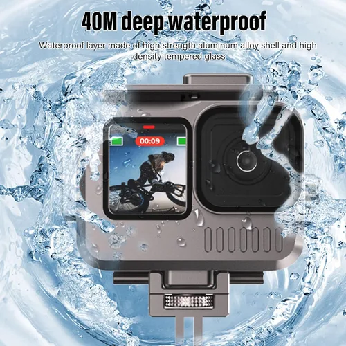 Vista 4 de Carcasa de buceo subacuática, IPX8 carcasa impermeable para fotografía de cámara, 40M de profundidad compatible con 11 10 9