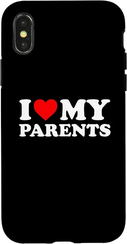 Vista 5 de I Love My Parents - Red Heart Case for iPhone 16