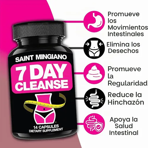 Vista 5 de Programa de Limpieza de 7 Días Desintoxicación del Colon con Laxante Natural para Estreñimiento y Hinchazón Suplementos de Hoja de Sena