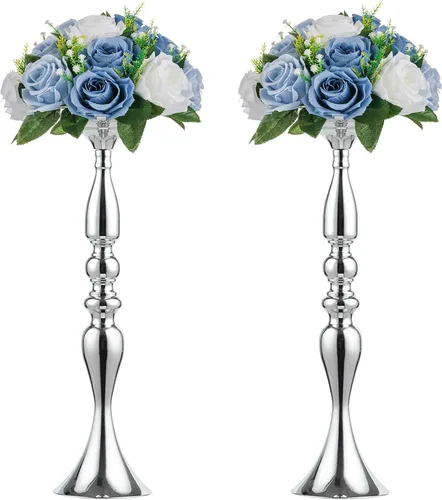 Vista 9 de Nuptio Jarrones para centros de mesa de oro jarrones de mesa de boda para mesas versátiles arreglos de flores de metal para bodas, fiestas y cenas