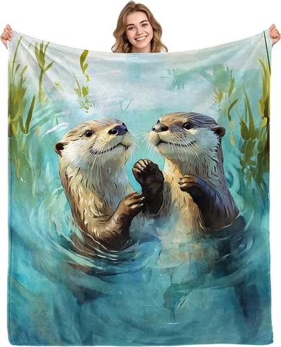 Vista 22 de Manta de animales del zoológico, regalos para los amantes del bosque, animales salvajes, oso, búho, sika, ciervo, ardilla, mapache, zorro, conejo