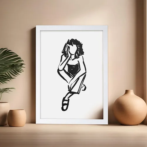 Vista 109 de Poster Master Faces Poster - Retro Women Print - Portrait Art - Sketch Illustration - Abstract Artwork - Woman Design - Chic Boho Design - Great